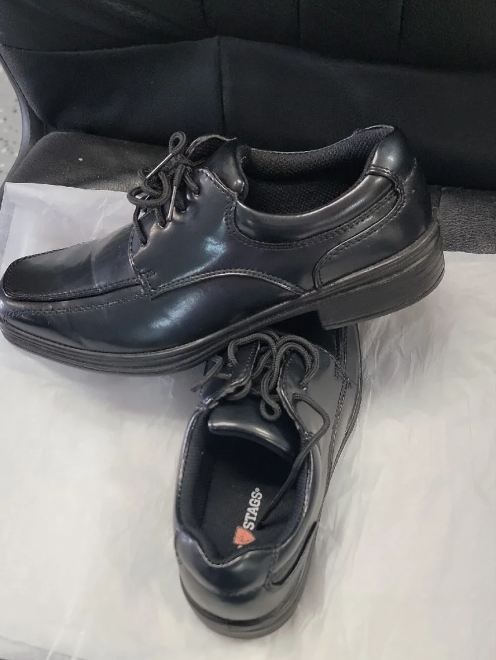 Deer Stags Black Lace-Up Dress Oxfords with Rounded Toe